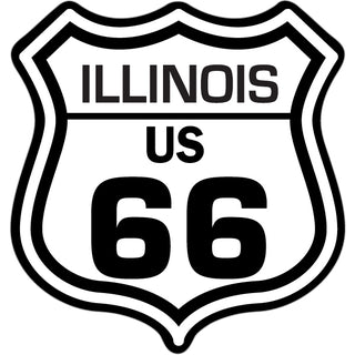 Illinois   Black and White Shield Sticker