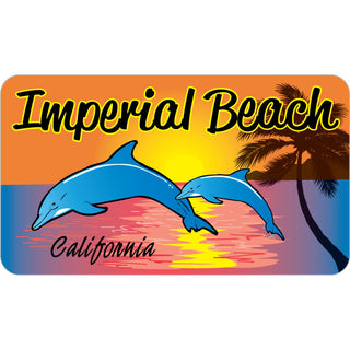 Imperial Beach California   2 Dolphins Sunset Sticker