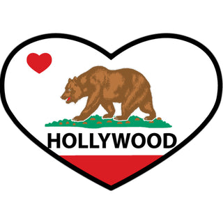 Hollywood   Flag Heart Sticker