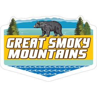 OK4 Great Smoky Mountains Teal Gold Bar Sticker