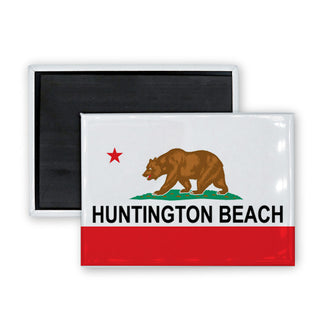 Huntington Beach California Bear Flag Rectangle Badge Magnet