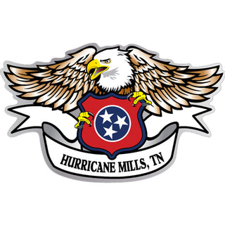 Hurricane Mills  TN   Eagle with state Shield Sticker