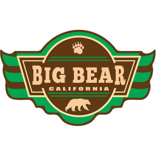 Big Bear  California   Green Winged Sign Sticker
