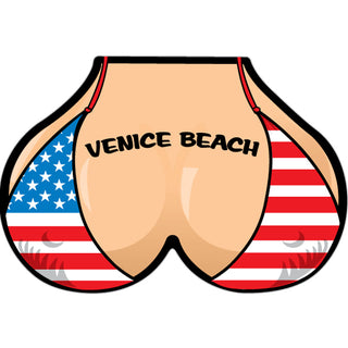 Venice Beach CA Flag Bikini Top Sticker