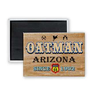 Oatman  Arizona   Wood Icon Sign Rectangle Badge Magnet