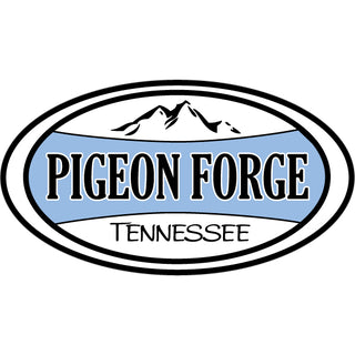 OK4 Pigeon Forge Tennessee Mountain Blue Banner Oval (00240) Sticker