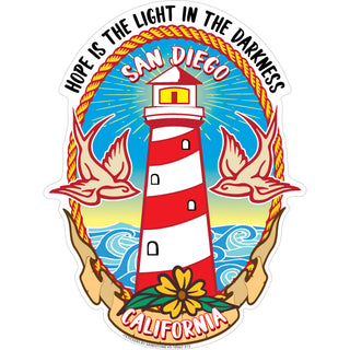 San Diego  California   Hope Lighthouse Sticker