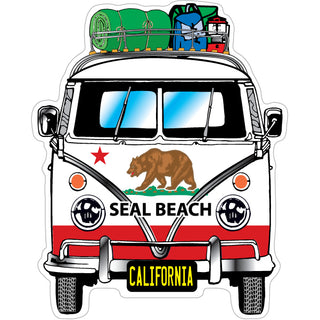 Seal Beach  California   Bus Front View Sticker