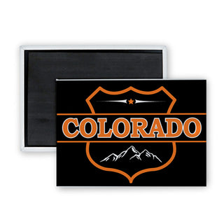 BO Mountain Shield   Colorado Black & Orange Mountain Shield Rectangle Badge Magnet