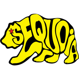 Sequoia  CA   Yellow Letter Bear Sticker