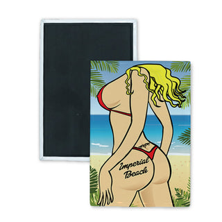 Imperial Beach   Woman's Backside Torso Rectangle Badge Magnet