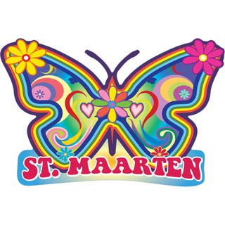 St. Maarten   Hippie Butterfly Sticker