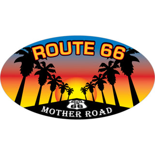 Route 66   Palms Sunset Mother Road Sticker