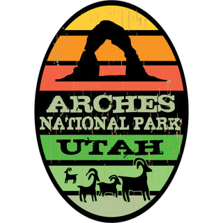 Arches National Park Utah  Mountain Stripe Oval Sticker