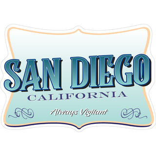 OK3 San Diego Tilted Red Rectangle Sticker