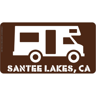 Santee Lakes CA   Camper Brown Sign Sticker