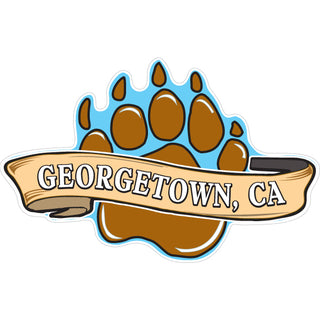 OK4 Georgetown  CA Bear Paw w Banner Sticker