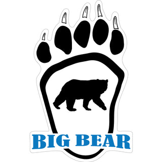 Big Bear  CA Bear Paw w Blue Text Sticker