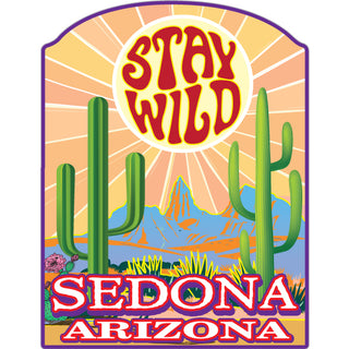 Sedona AZ STAY WILD CACTUS SUN Sticker