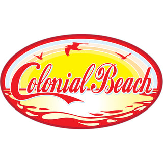 Colonial Beach VA Red Cola Style Water Sun Oval Sticker