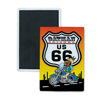 Oatman  Arizona   Donkey Motorcycle Rectangle Badge Magnet