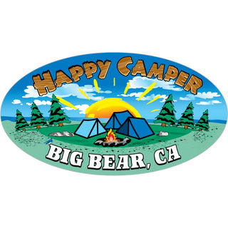 Big Bear  CA Happy Camper Oval Sticker