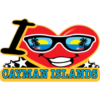 Cayman Islands B.W.I I Heart with sunglasses Sticker