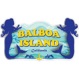 Balboa Island  CA Mermaid Silhouettes Sticker