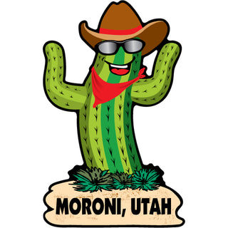 Moroni  Utah   Happy Cactus Sticker