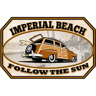 OK4 Imperial Beach Follow The Sun Woody Sticker