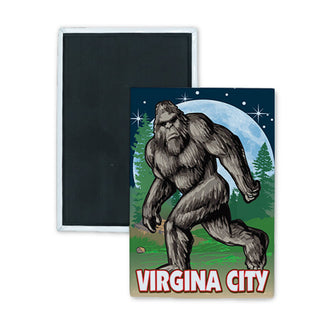 Virginia City   Bigfoot in the Woods Rectangle Badge Magnet
