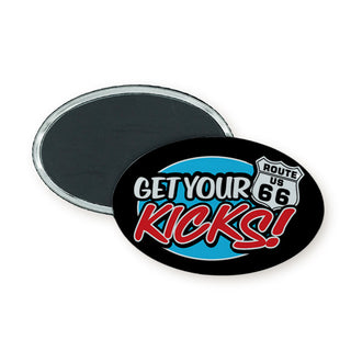Route 66   Get Your Kicks Oval Badge Magnet