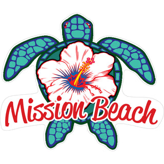 OK4 Mission Beach Sea Turtle Hibiscus Sticker