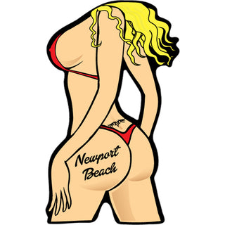 Newport Beach   Red Bikini Backside Sticker