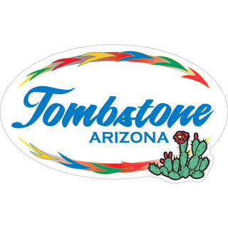 Tombstone Cactus Arrow Oval Sticker