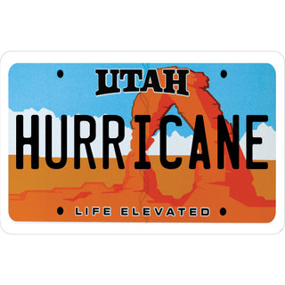 OK3 Hurricane Utah License Plate Sticker