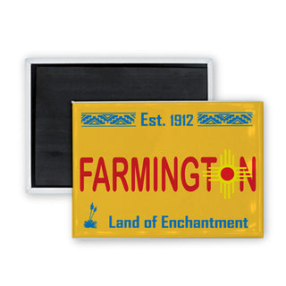 Farmington  NM Yellow New Mexico License   Farmington  NM Yellow New Rectangle Badge Magnet
