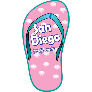 San Diego  California   Pink Flip Flop Sticker