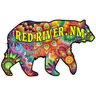 Red River  NM   Psychedelic Bear Sticker