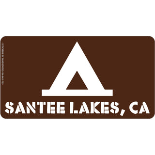 OK4 Santee Lakes CA Tent Brown Sign Sticker