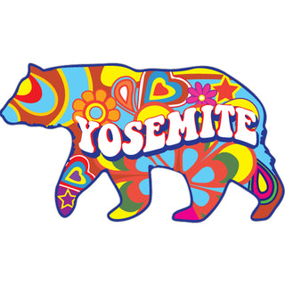 Yosemite   Hippie Bear Sticker