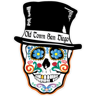 OK4 Old Town San Diego Sugar Skull Tophat (00672) Sticker