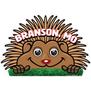 Branson  MO Porcupine Looking Over   Postcard Sized Sticker Sticker