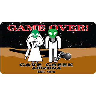 Cave Creek  Arizona est. 1870   Alien Game Over Sticker