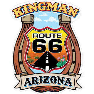 Horseshoe Route 66 Shield Sticker