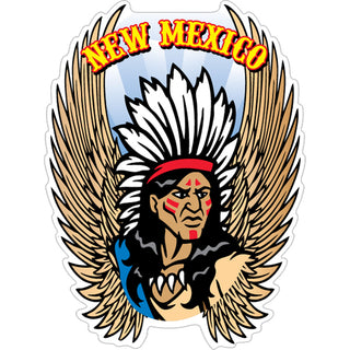 New Mexico   Winged Indian Chief Sticker