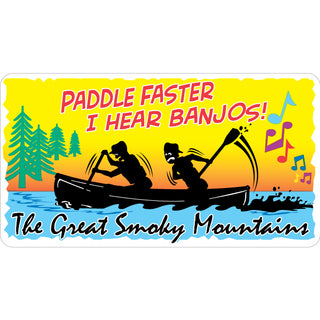 Great Smoky Mountains   Paddle Faster I Hear Banjos Sticker
