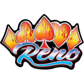 Reno flaming card suits Sticker