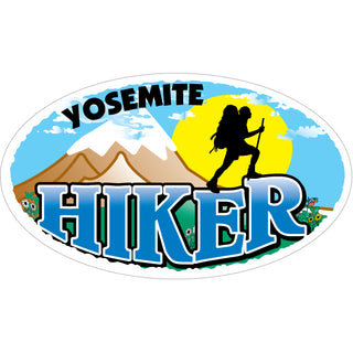 Yosemite   Hiker Oval Sticker