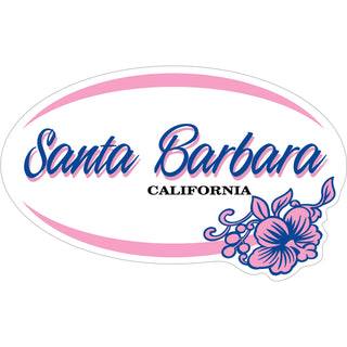 OK4 Santa Barbara Pink Hibiscus Oval (27191) Sticker